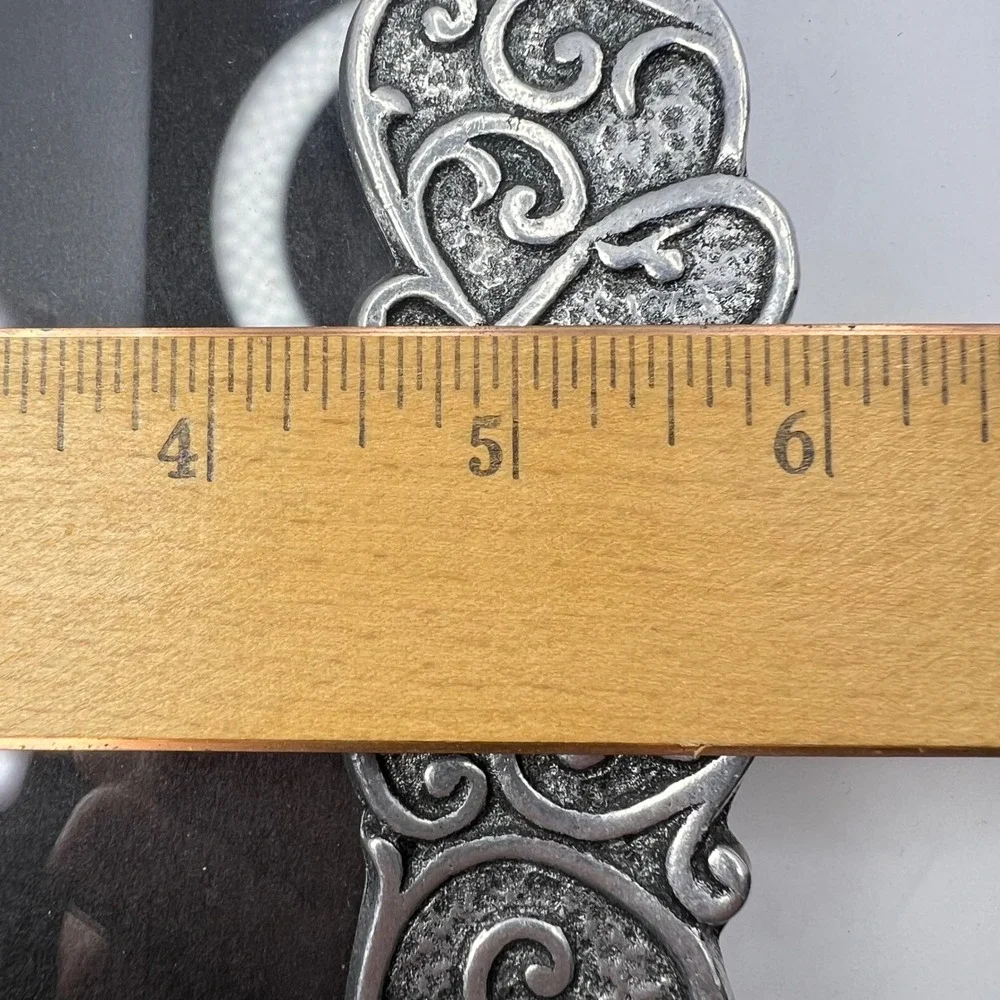 Vintage Pewter Filigree Heart Frame 5x7 Photo Ornate Celtic Knot Openwork Vtg
